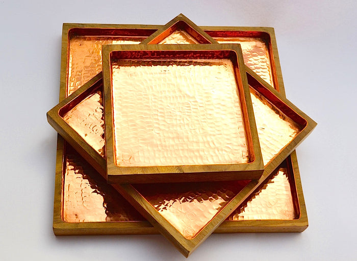 HAMMERED COPPER SQUARE TRAY