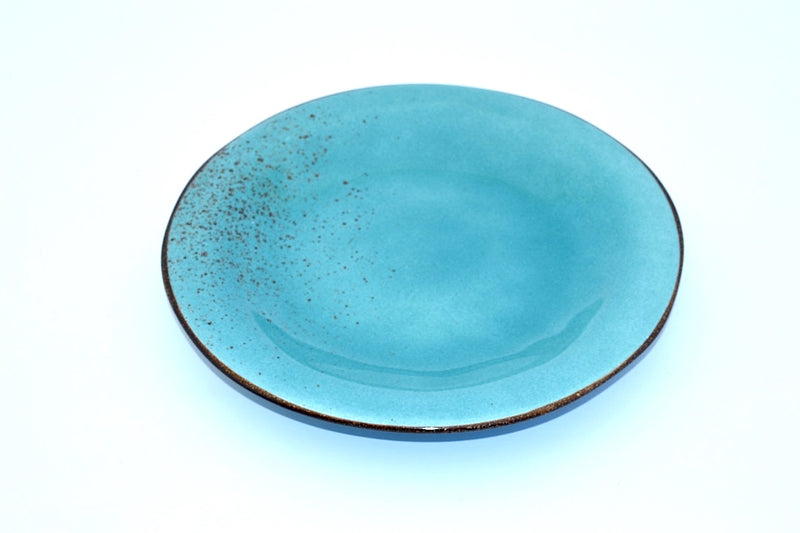 CHANTAL GOLD SPLATTERED DINNER PLATE TURQUOISE