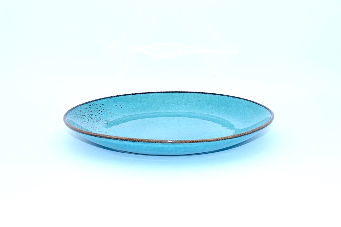 CHANTAL GOLD SPATTERED SALAD PLATE TURQUOISE