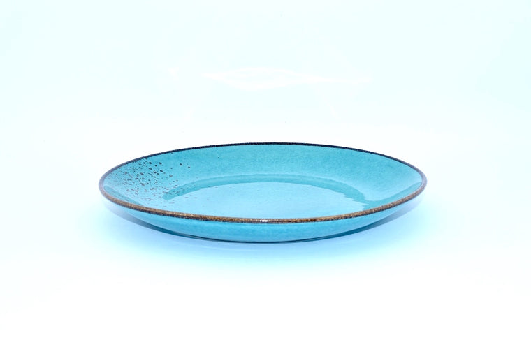CHANTAL GOLD SPATTERED SALAD PLATE TURQUOISE