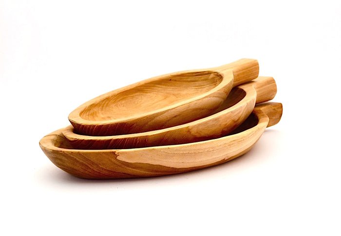 TEAK FRUIT BOWL SMALL WITH HANDLE